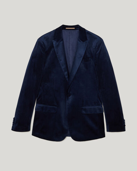 Velvet Tailored Jacket, Midnight, hi-res